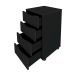 Mesa de Escritório em L Nero com Gaveteiro Bit 4 GV Preto