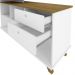 Mesa de Escritório em L Retrô 3 Gavetas Arizona Olmo Branco