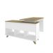 Mesa de Escritório em L Retrô 3 Gavetas Arizona Olmo Branco