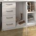 Mesa de Escritório em L Retrô 4 Gavetas Havaí Branco