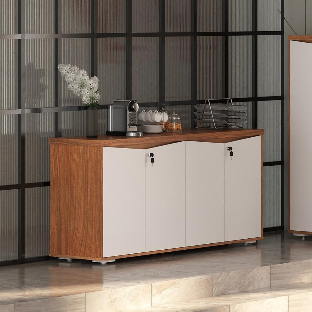 Mesa e Balcão 4 Portas Nobres Freijó Branco