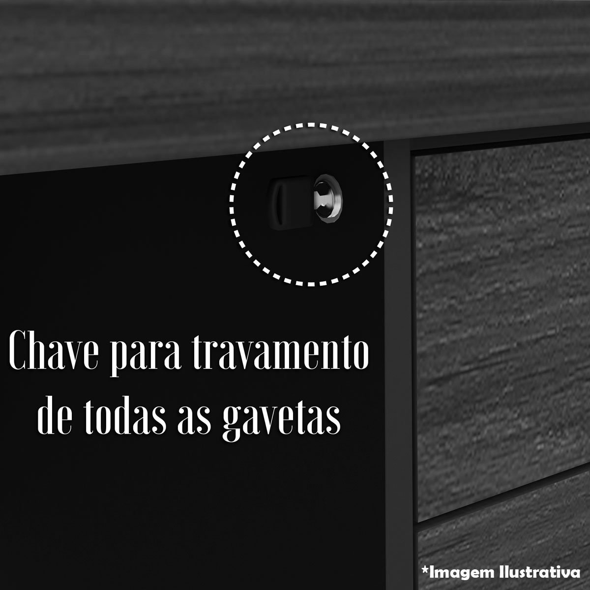 Mesa p/Escritório 4 Gavetas Tampo Tamburato MDP Lado Esquerdo Carvalho/Branco