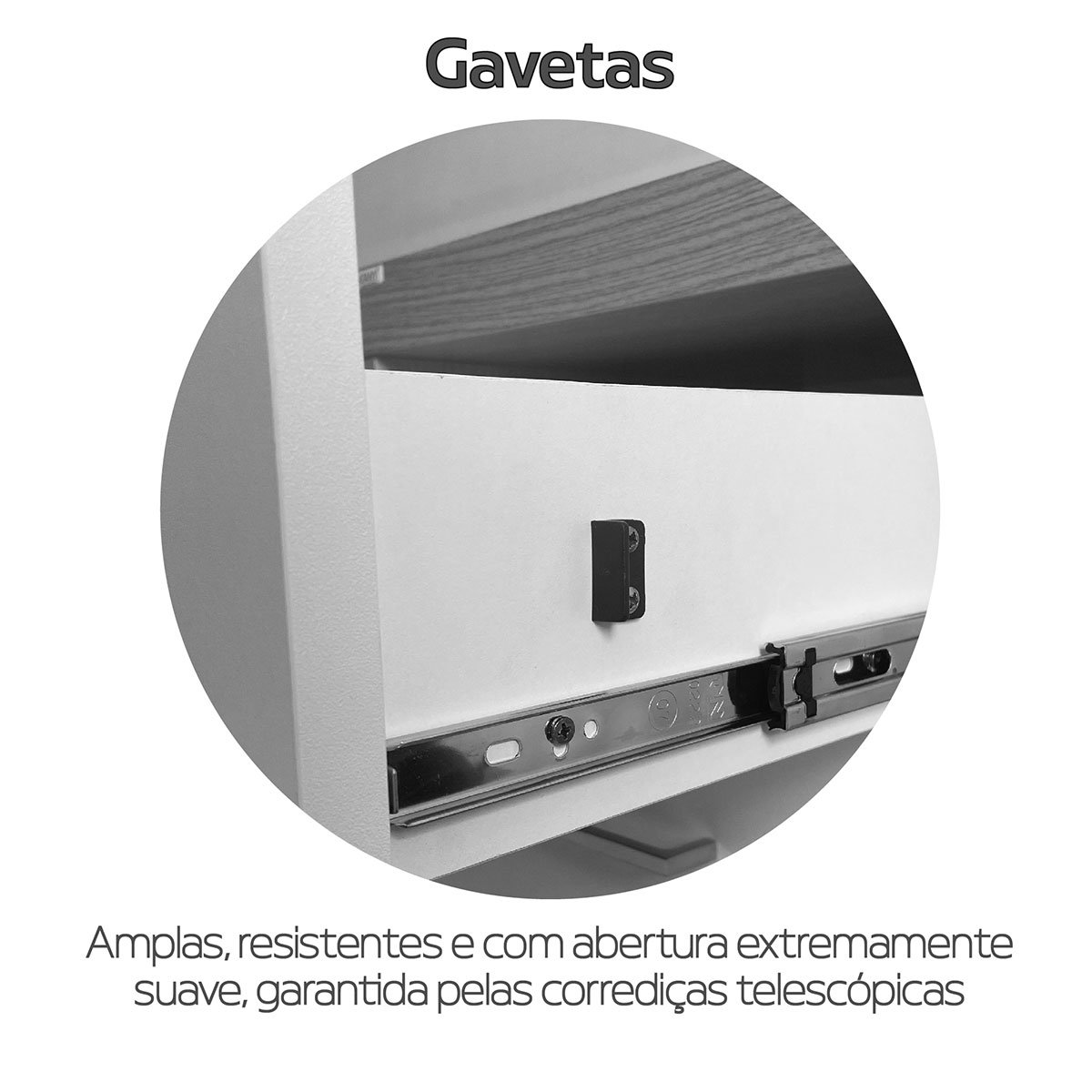 Mesa p/Escritório 4 Gavetas Tampo Tamburato MDP Lado Esquerdo Carvalho/Branco