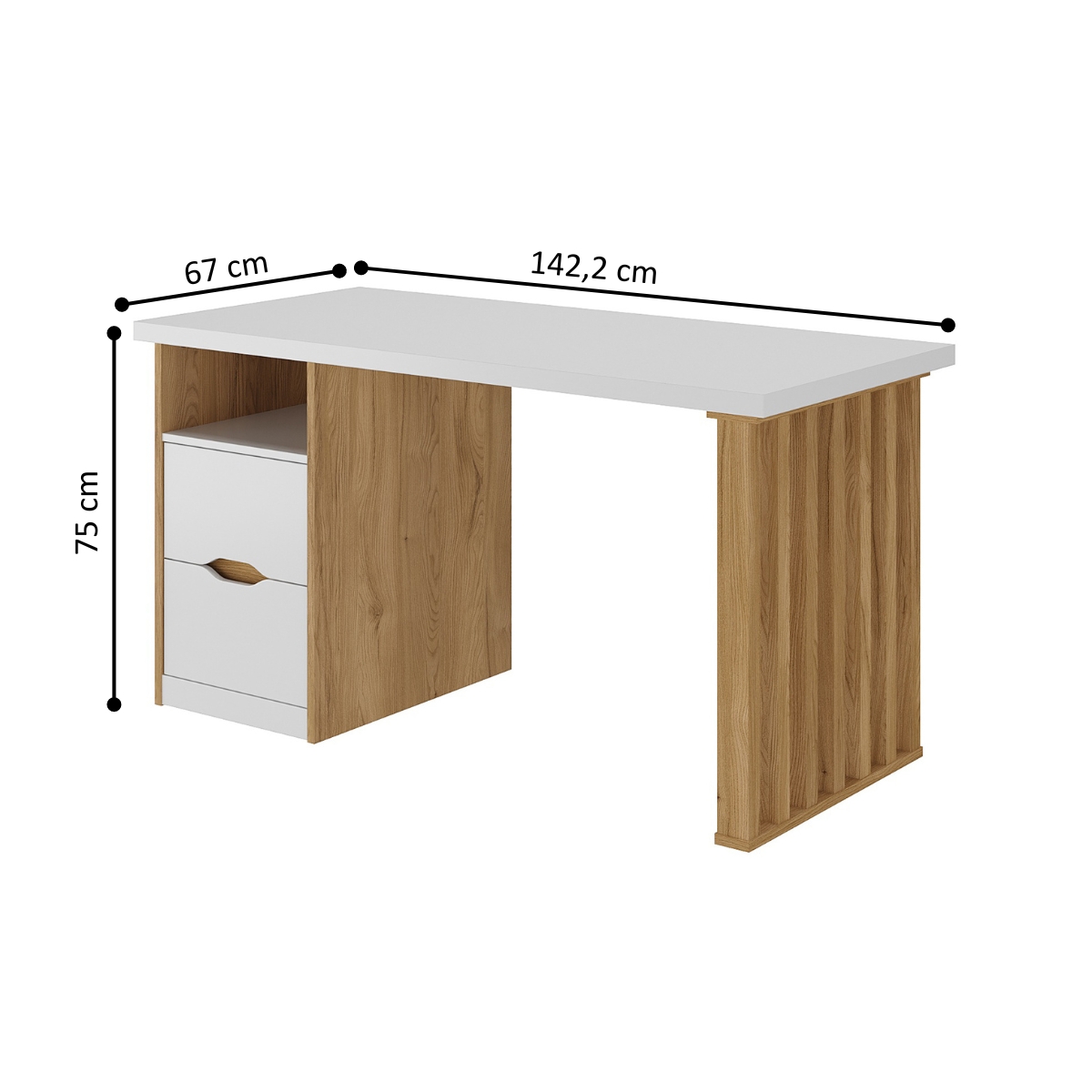 Mesa para Computador Ripado Rússia Olmo Branco