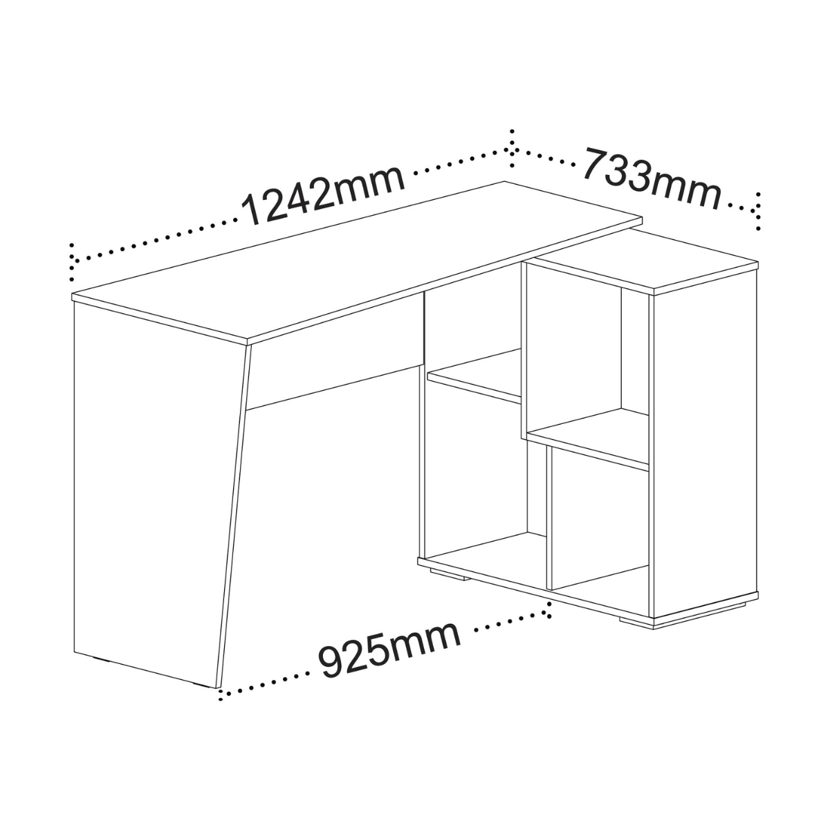 Mesa para Computador com Nichos Salamanca Carvalho Branco