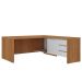 Mesa para Escritório 2 Portas 3 Gavetas Diretor em L Freijó/Branco