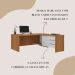Mesa para Escritório 2 Portas 3 Gavetas Diretor em L Freijó/Branco