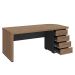 Mesa para Escritório 4 Gavetas com Chave Lado Direito Nogal/Preto