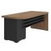 Mesa para Escritório 4 Gavetas com Chave Lado Direito Nogal/Preto