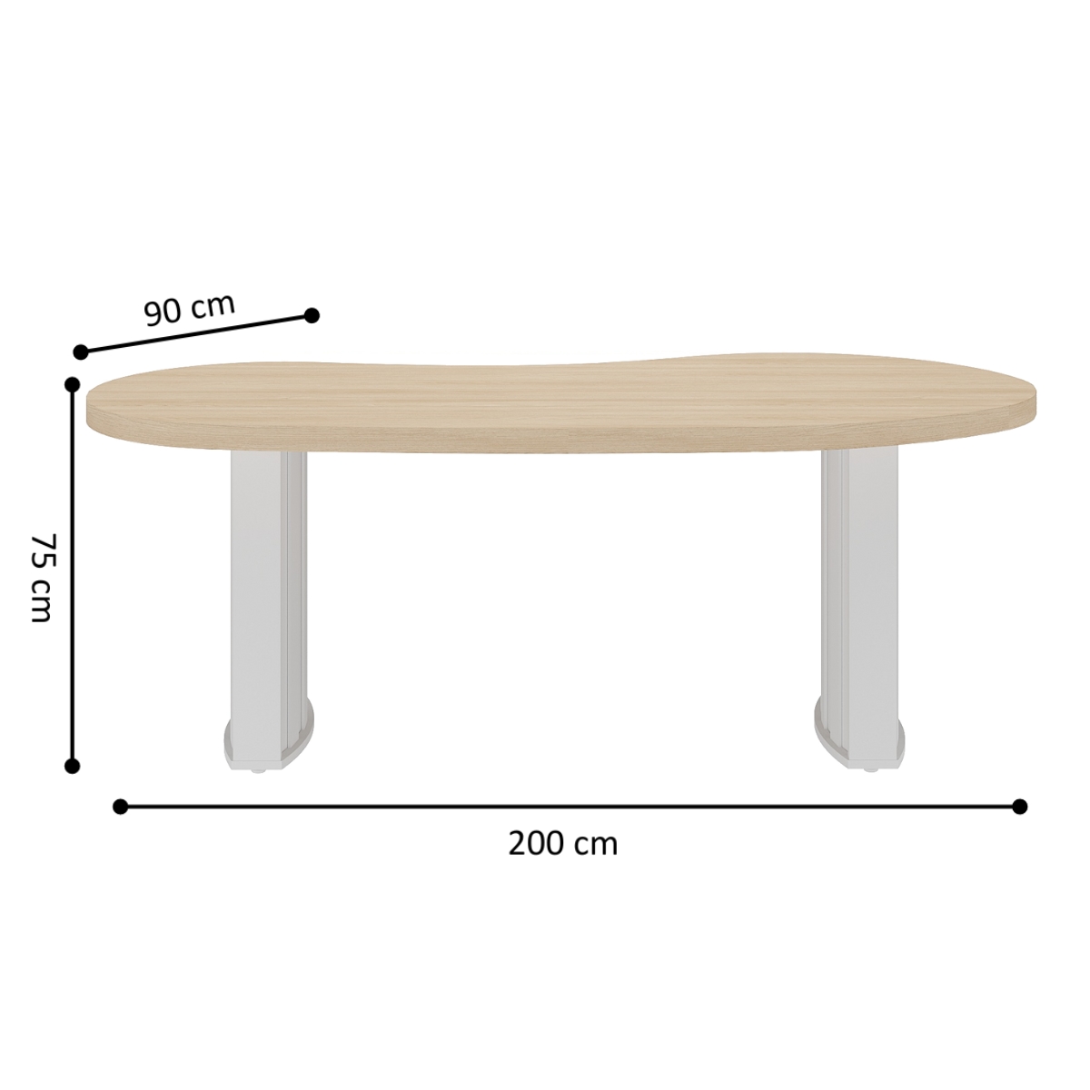 Mesa para Escritório Chile Carvalho Branco