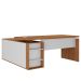Mesa para Escritório Diretor com Porta de Correr e Nichos Freijó/Branco