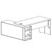 Mesa para Escritório Diretor com Porta de Correr e Nichos Freijó/Branco