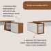 Mesa para Escritório Diretor com Porta de Correr e Nichos Freijó/Branco