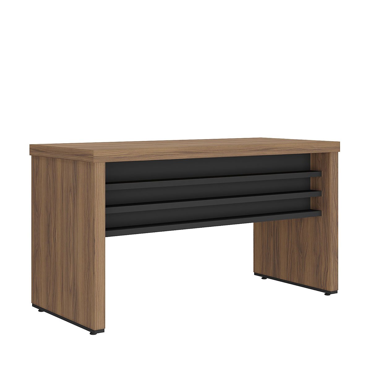 Mesa para Escritório Escrivaninha 135 cm  Nogal/Preto