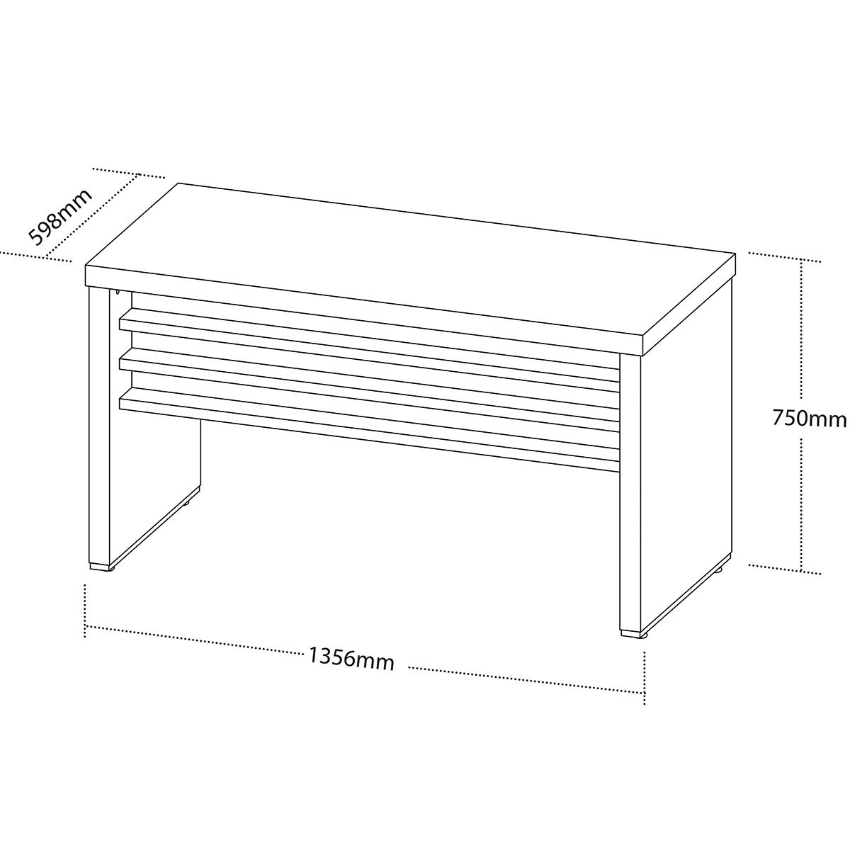 Mesa para Escritório Escrivaninha 135 cm  Nogal/Preto