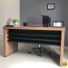 Mesa para Escritório Escrivaninha 135 cm  Nogal/Preto