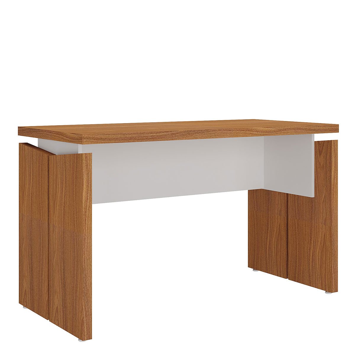 Mesa para Escritório Escrivaninha Tamburato MDP Freijó/Branco