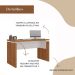 Mesa para Escritório Escrivaninha Tamburato MDP Freijó/Branco