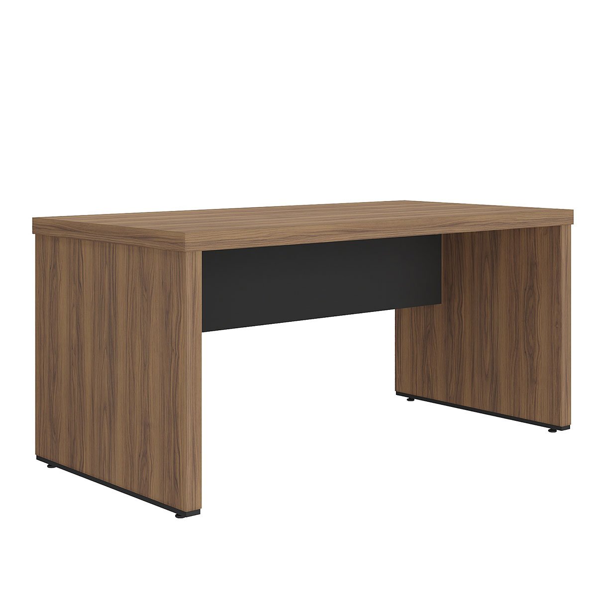 Mesa para Escritório Grande MDP Tampo Tamburato Nogal/Preto