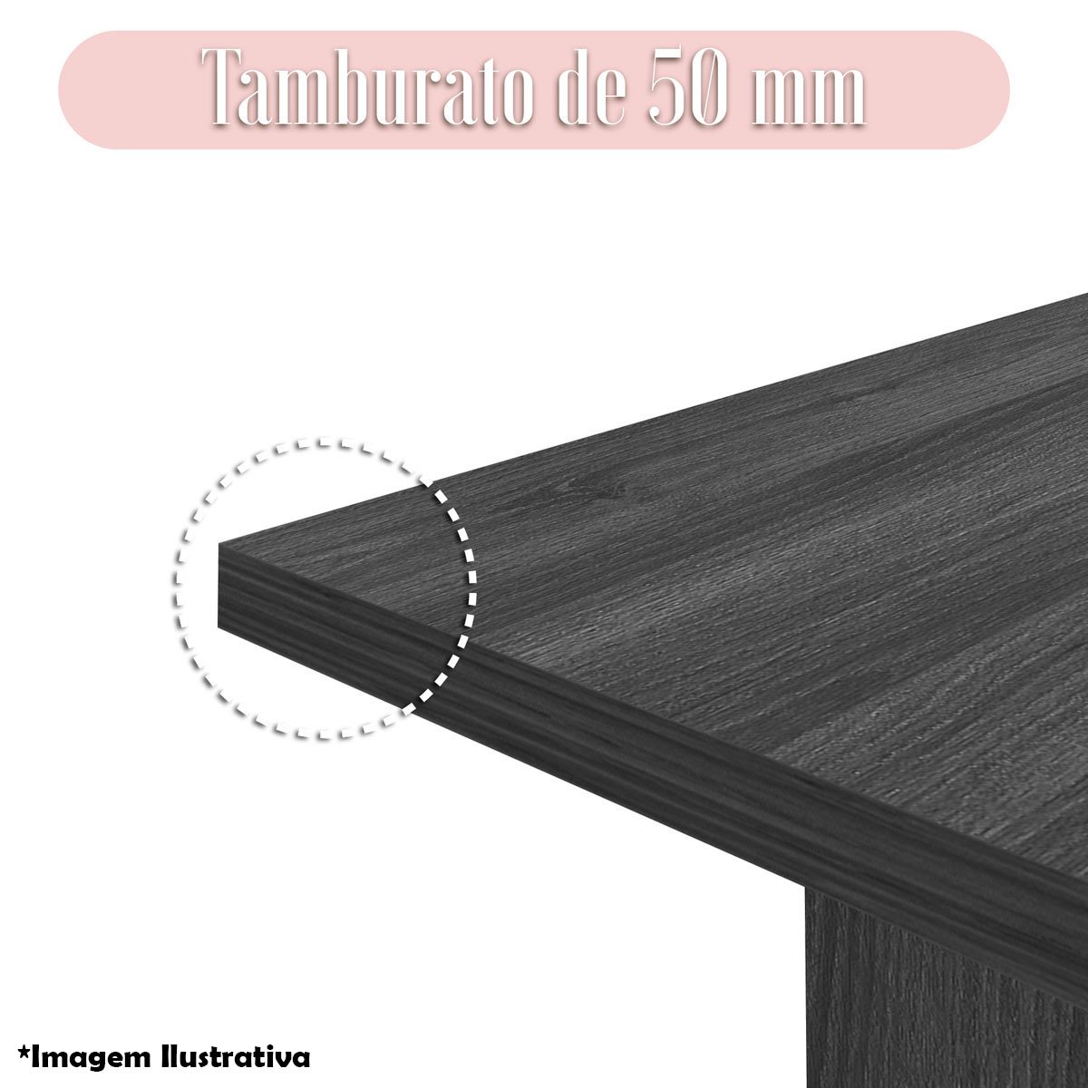 Mesa para Escritório Grande com Tampo Sapatas e Travessas Carvalho/Branco