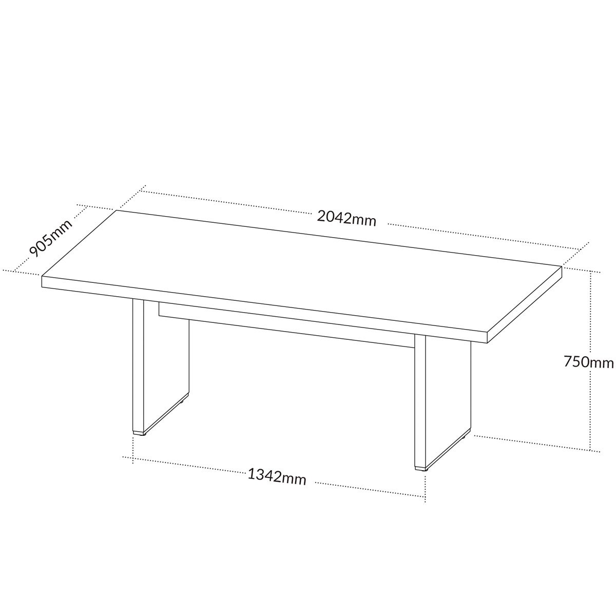 Mesa para Escritório Grande com Tampo Sapatas e Travessas Carvalho/Branco