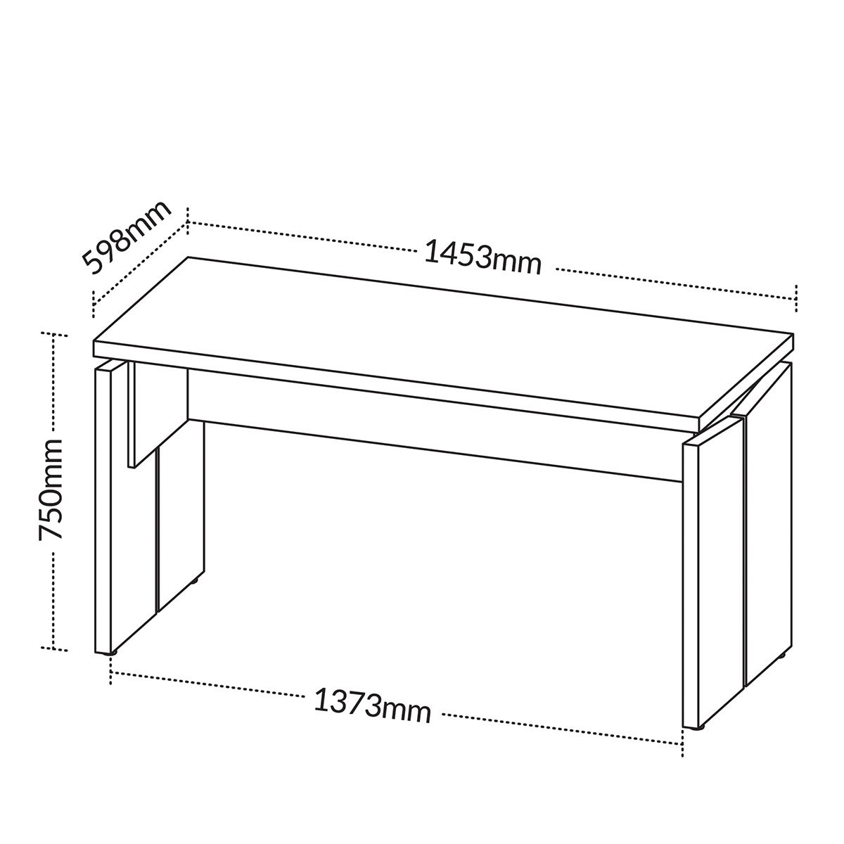 Mesa para Escritório Pequena Tamburato MDP Freijó/Branco