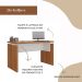 Mesa para Escritório Pequena Tamburato MDP Freijó/Branco