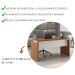 Mesa para Escritório Pequena Tamburato MDP Freijó/Branco