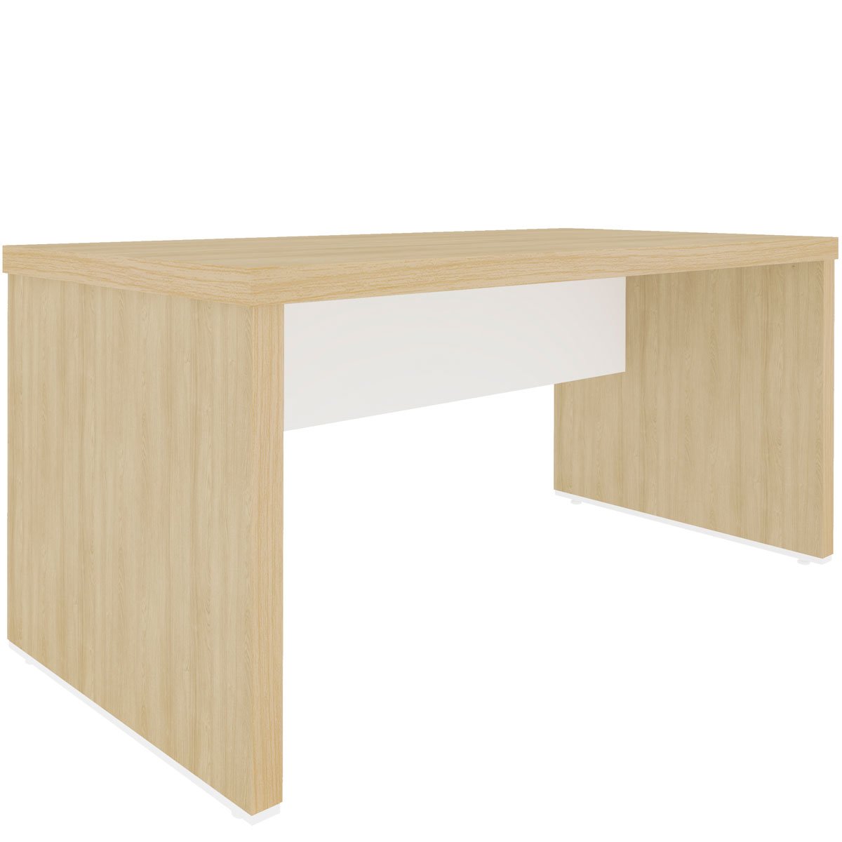 Mesa para Escritório Tamburato com Tampo Sapatas e Travessas Carvalho/Branco