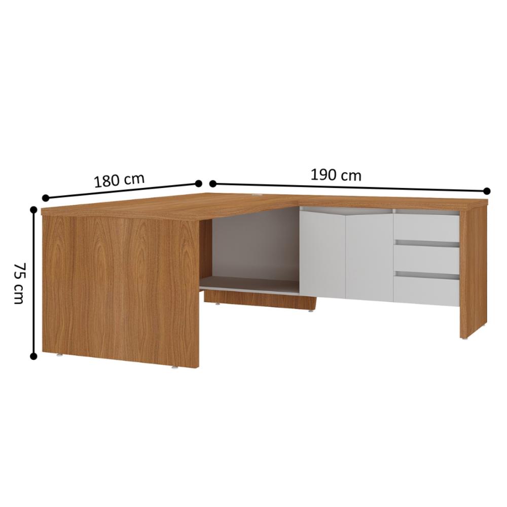 Mesa para Escritório Viena Freijó Branco