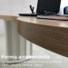 Mesa para Escritório com Tampo Curvado e Pés Ripados Carvalho/Branco