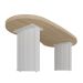 Mesa para Escritório com Tampo Curvado e Pés Ripados Carvalho/Branco