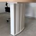 Mesa para Escritório com Tampo Curvado e Pés Ripados Carvalho/Branco