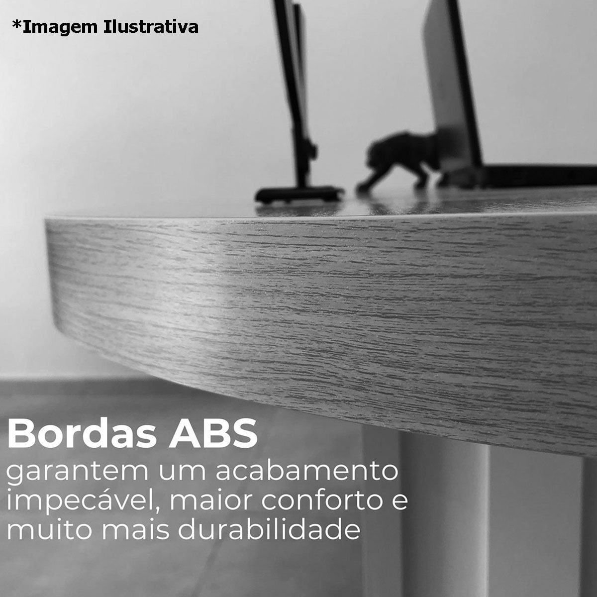 Mesa para Escritório com Tampo Curvado e Pés Ripados Nogal/Preto