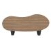 Mesa para Escritório com Tampo Curvado e Pés Ripados Nogal/Preto