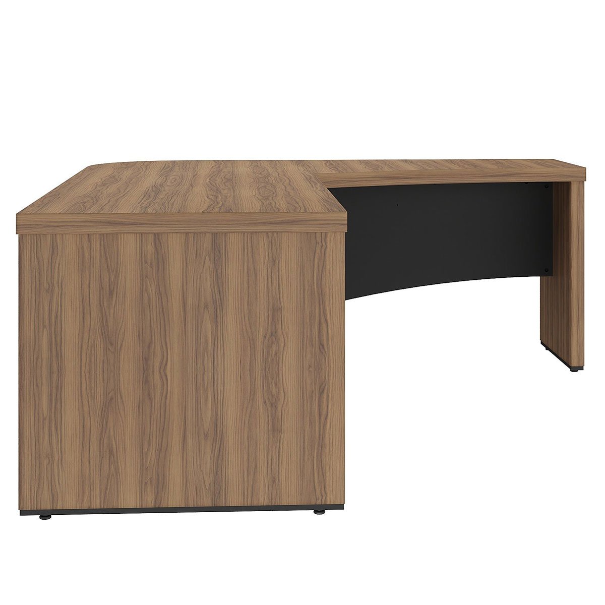Mesa para Escritório em L Diretor Lado Direito Nogal/Preto
