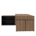Mesa para Escritório em L Diretor com 1 Porta de Correr Nogal/Preto