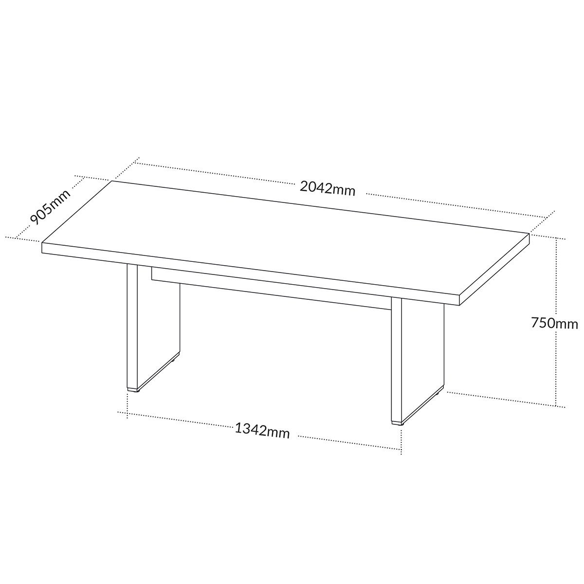 Mesa para Escritório para Reunião Grande  Nogal/Preto