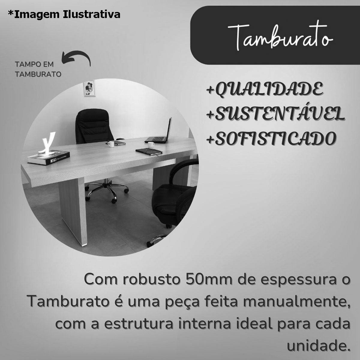Mesa para Escritório para Reunião Grande  Nogal/Preto