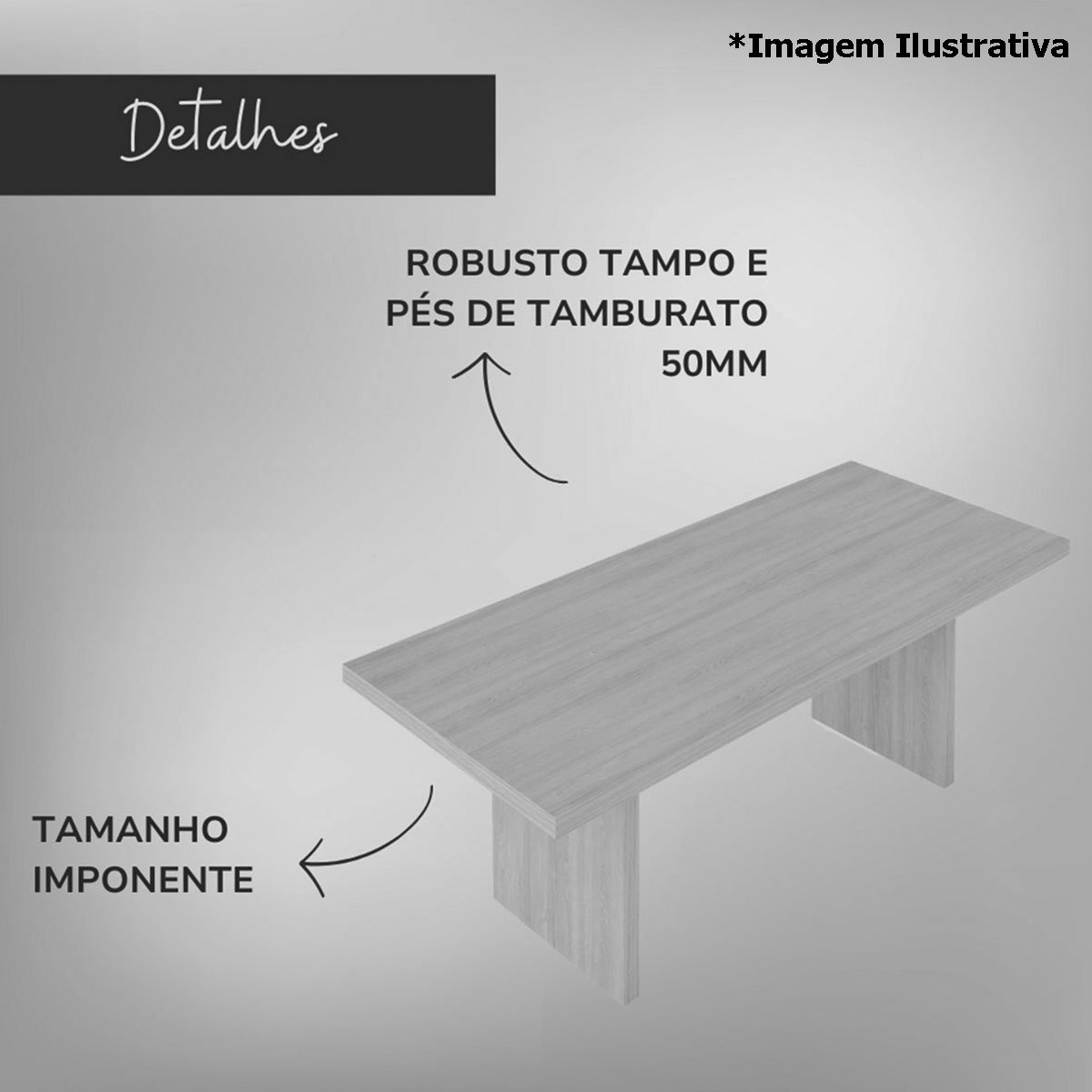 Mesa para Escritório para Reunião Grande  Nogal/Preto