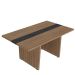 Mesa para Escritório para Reunião com 2 Tomadas Nogal/Preto