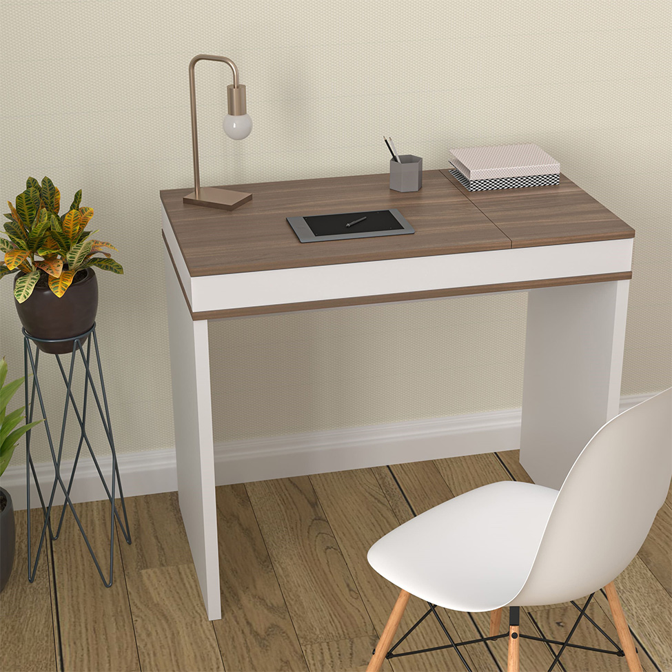 Mesa para Notebook Mind Branca e Ypê