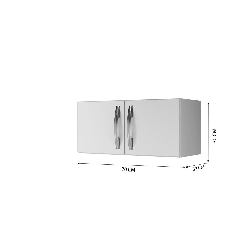 Armário Aéreo Life 2 Portas Arte Móveis Cor Branco 