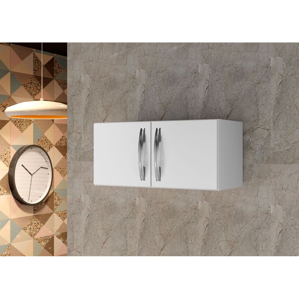 Armário Aéreo Life 2 Portas Arte Móveis Cor Branco 