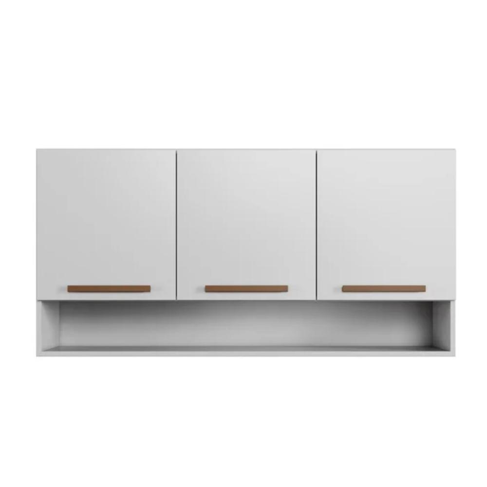 Armário Aéreo Plus 3 Portas com Nicho Arte Móveis Branco