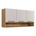 Armário Aéreo Plus 3 Portas com Nicho Arte Móveis Cinamomo Off White