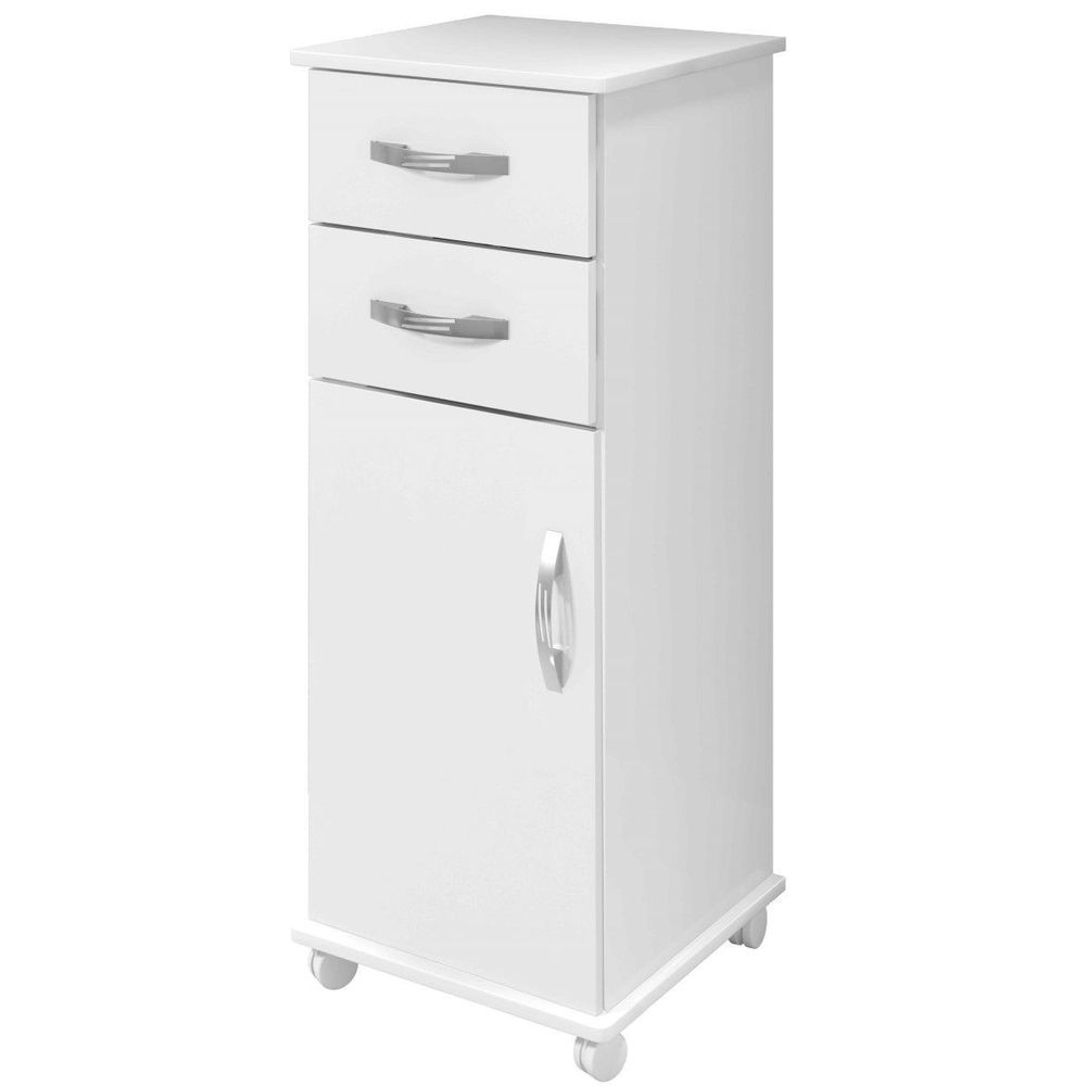 Balcão Multiuso Tókio 02 Gavetas Com Rodízios Branco