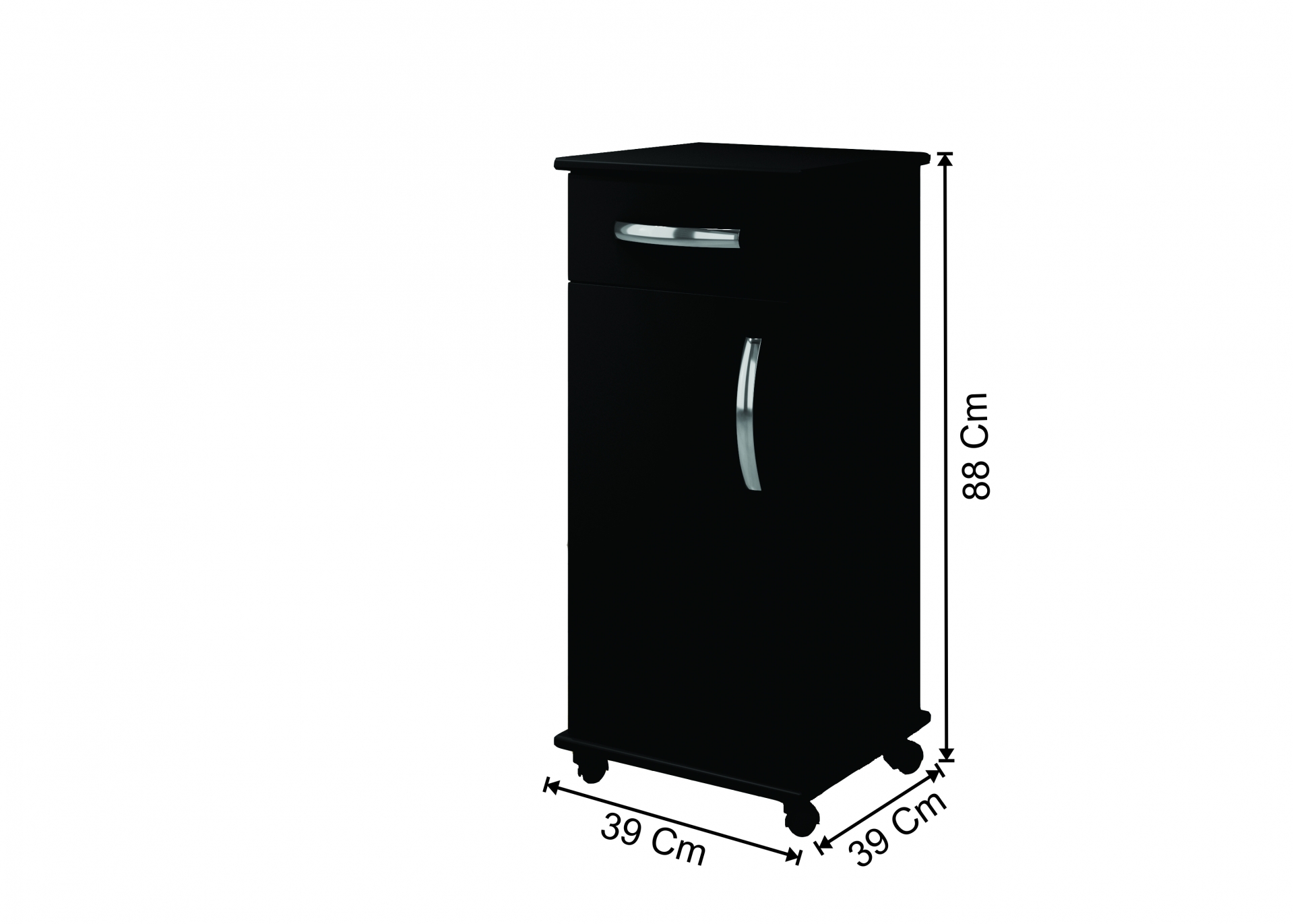 Balcão Para Cozinha Palmas 1 Porta Com 1 Gaveta Arte Móveis Preto