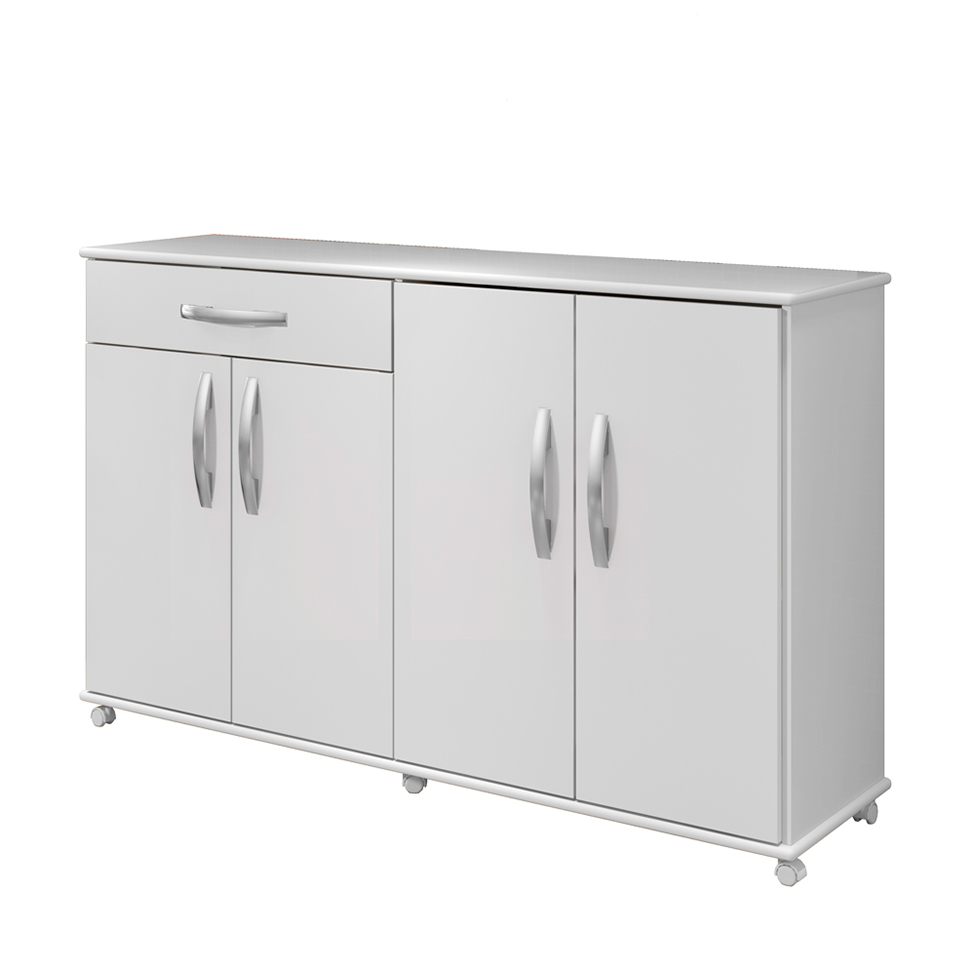 Balcão de Cozinha Campinas 4 Portas 1 Gaveta Branco