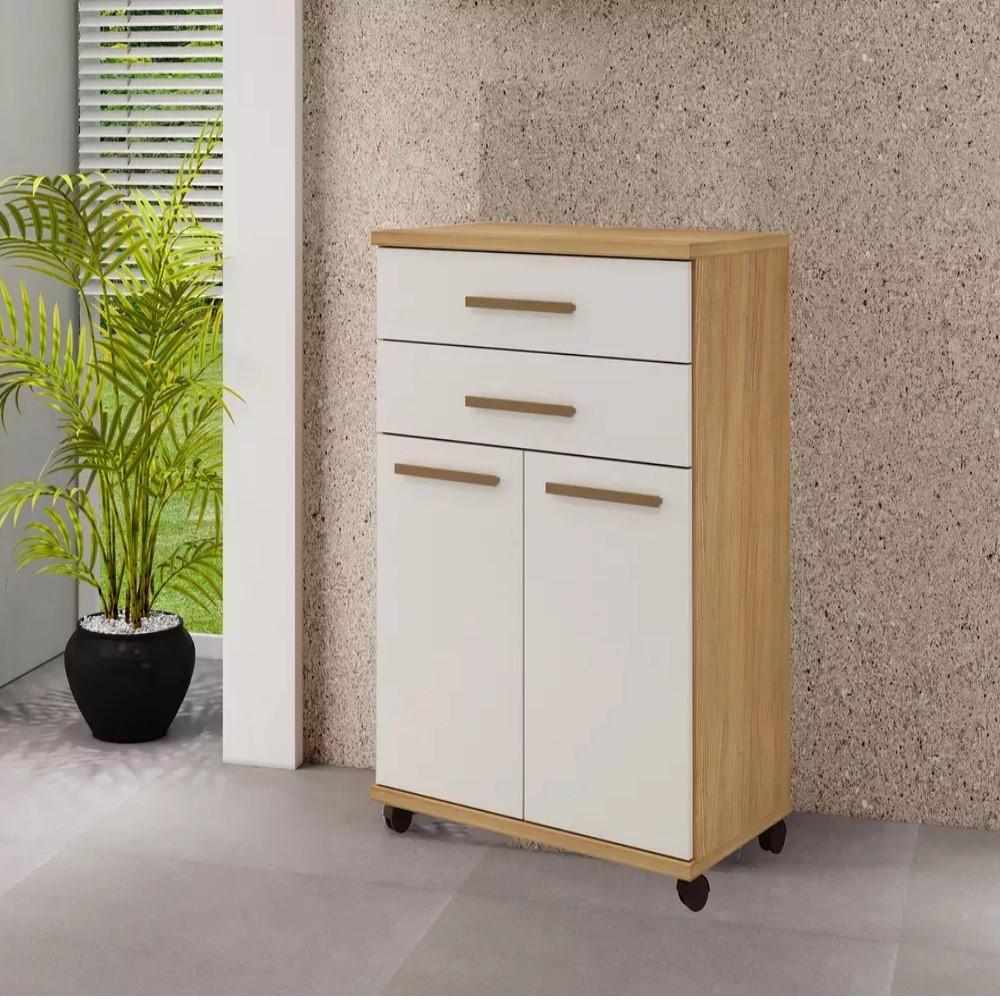 Balcão de Cozinha Mônaco 2 Portas 2 Gavetas Cinamomo Off White